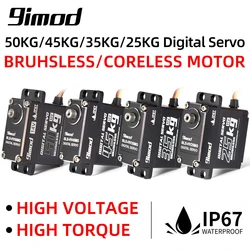 Waterproof Brushless Servo 51KG 50KG 45KG 35KG 25KG 180 Degree Aluminum Digital Servo Metal Gear for Traxxas Scx10 RC Car Robot