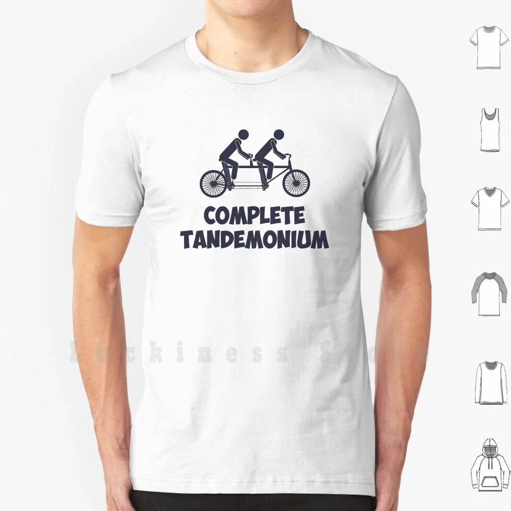 Tandem bicicleta completa Tandemonium camiseta tamaño grande 100% algodón pareja bicicleta reclinada divertido Humor ciclismo marido esposa