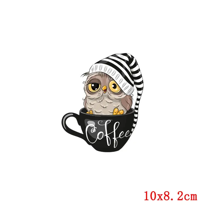 Pulaqi Animal Iron-On Transfers Owl Heat Transfers For Clothes DIY Thermal Transfer Hot Vinyl Ironing Stickers Apparel Accessory