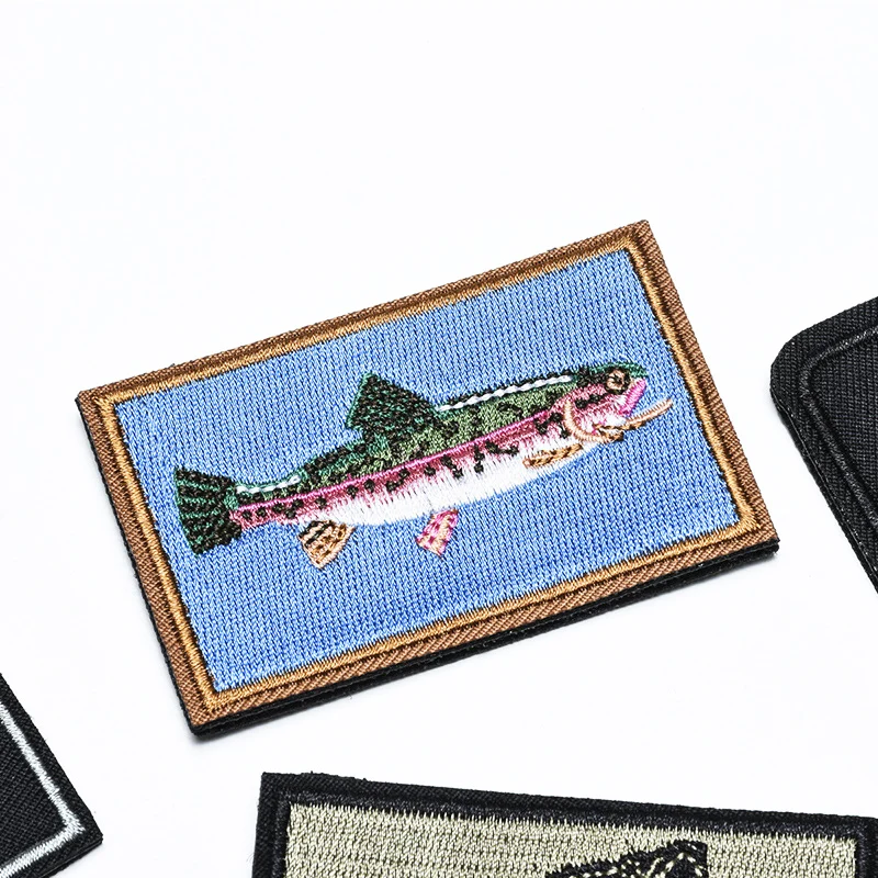 Parche bordado espina de pescado con Velcro para chaleco táctico - imagen 3