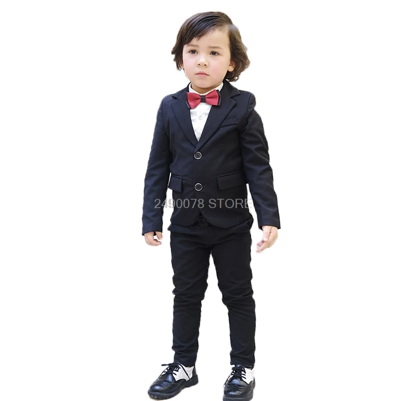 

2020 Japan Kids Wedding Jacket+Pants 2Pcs Suit Flower Boys Formal Tuxedos Kids Host Dance Performance Party Dress Costume