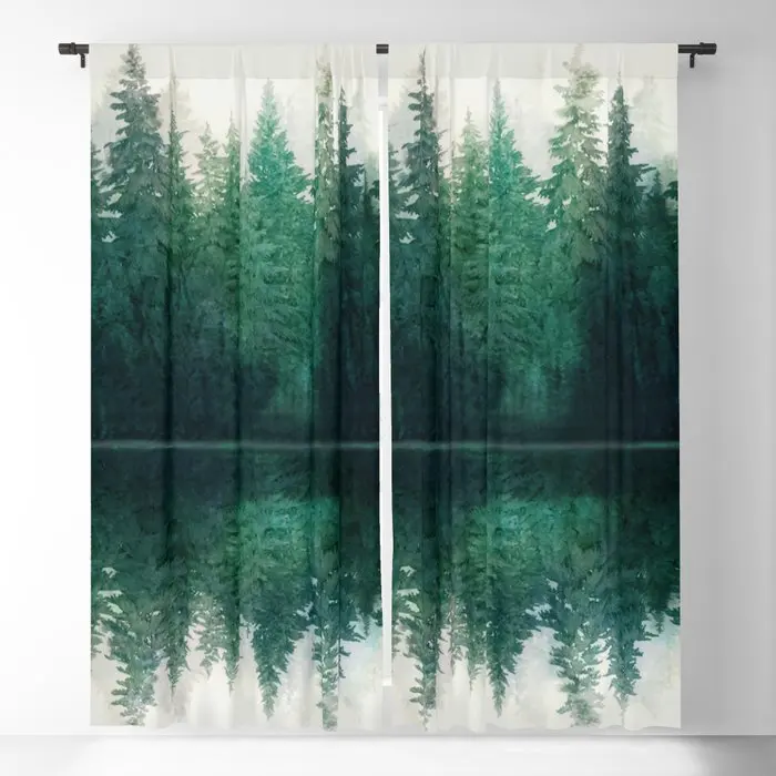 

Reflection Blackout Curtains 3D Print Window Curtains For Bedroom Living Room Decor Window Treatments