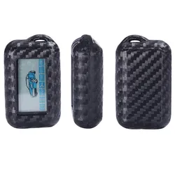 Carbon Fiber Silicone Key Case For StarLine E60 E61 E90 E91 Russia Two Way Car Alarm System LCD Remote Controller Fob Cover