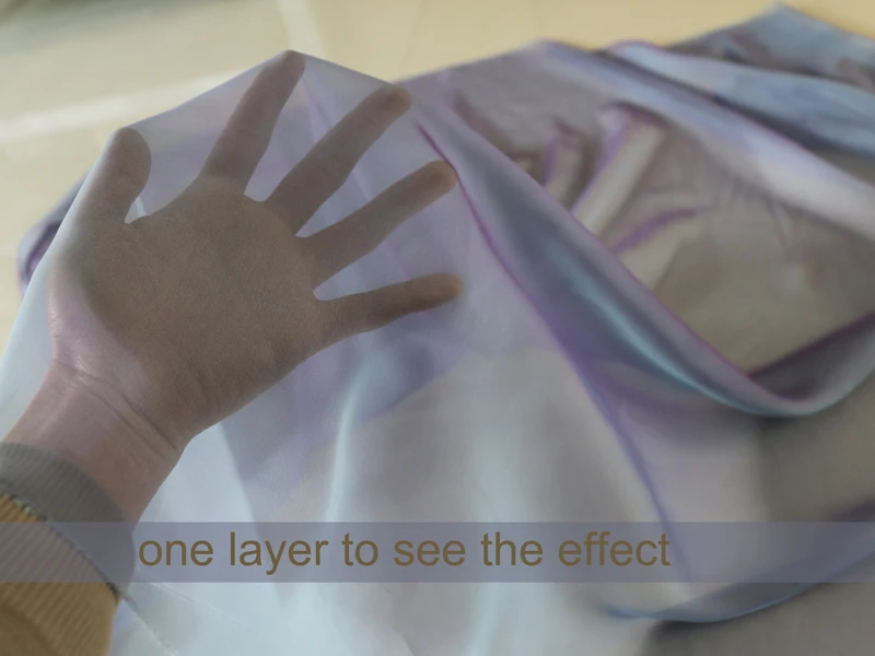 100cm*148cm Superdünner Zweifarbiger Chiffon-Gaze-Stoff, Weicher Tanz- und Brautstoff mit Schattierung – Detail 11
