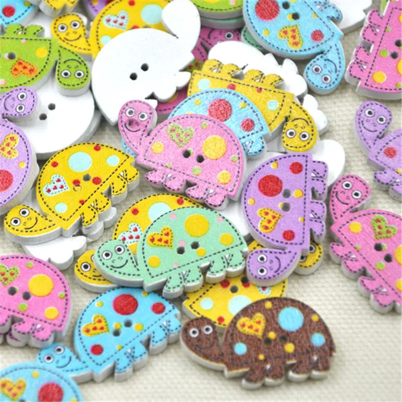 50pcs Tortoise Wood Buttons Clothing Sewing Tool Scrapbooking Lots WB266