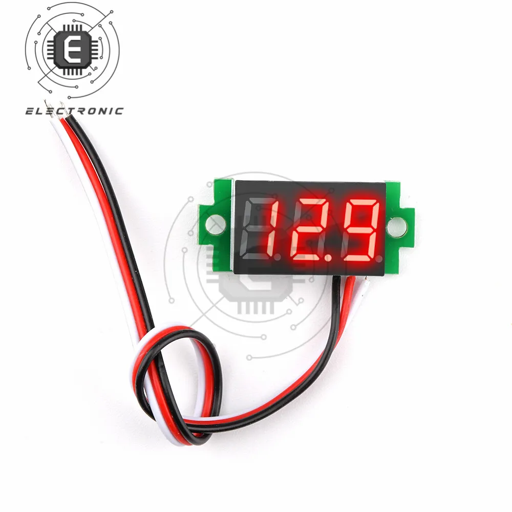 0.91 pollici DC 3.5-5V LED voltmetro digitale misuratore di tensione tester di tensione di alimentazione per auto rosso verde blu giallo