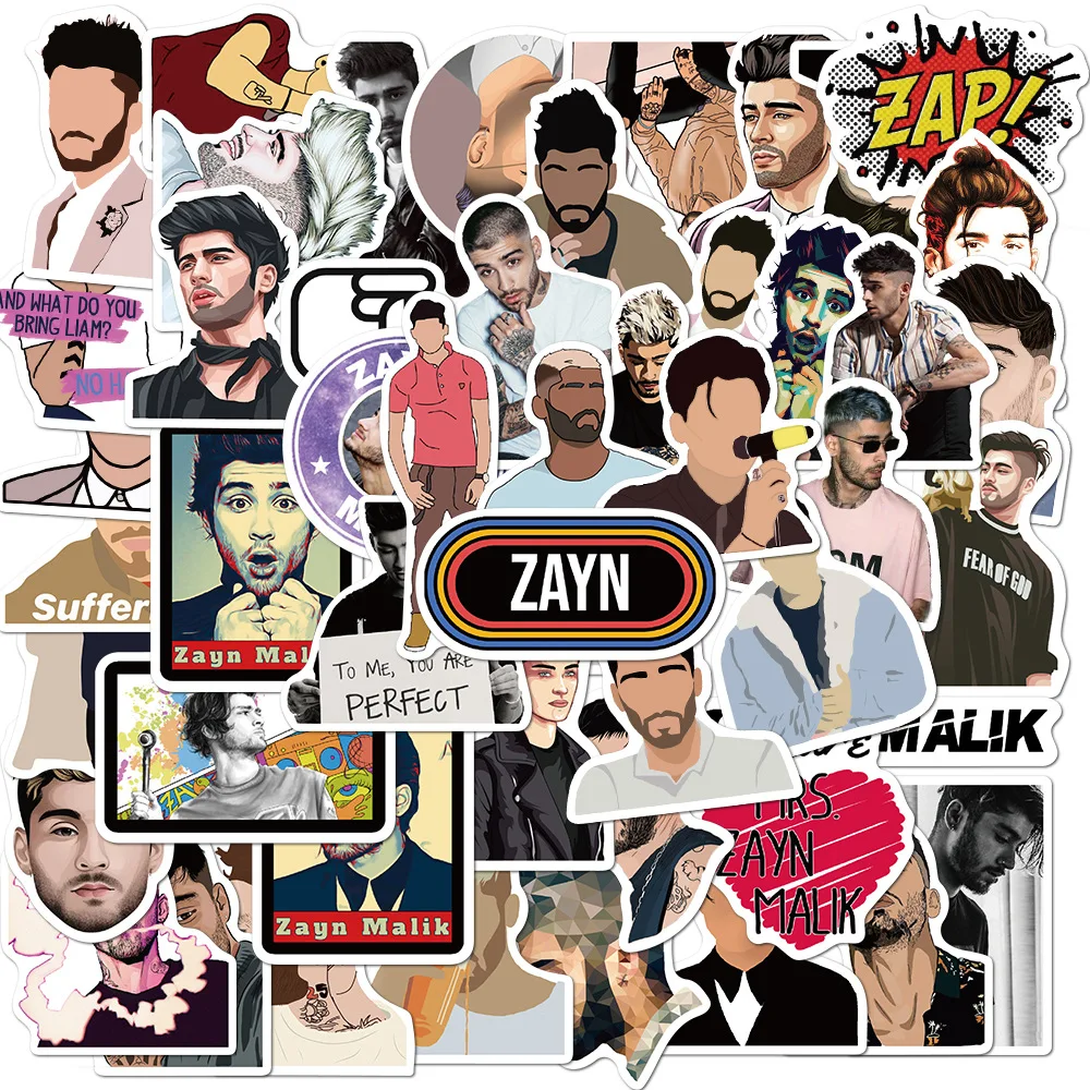 10/30/50pcs Zayn Malik Singer Stickers DIY Waterproof Luggage Notebook Moto Skateboard Helmet Laptop Kids Toy Graffiti Stickers