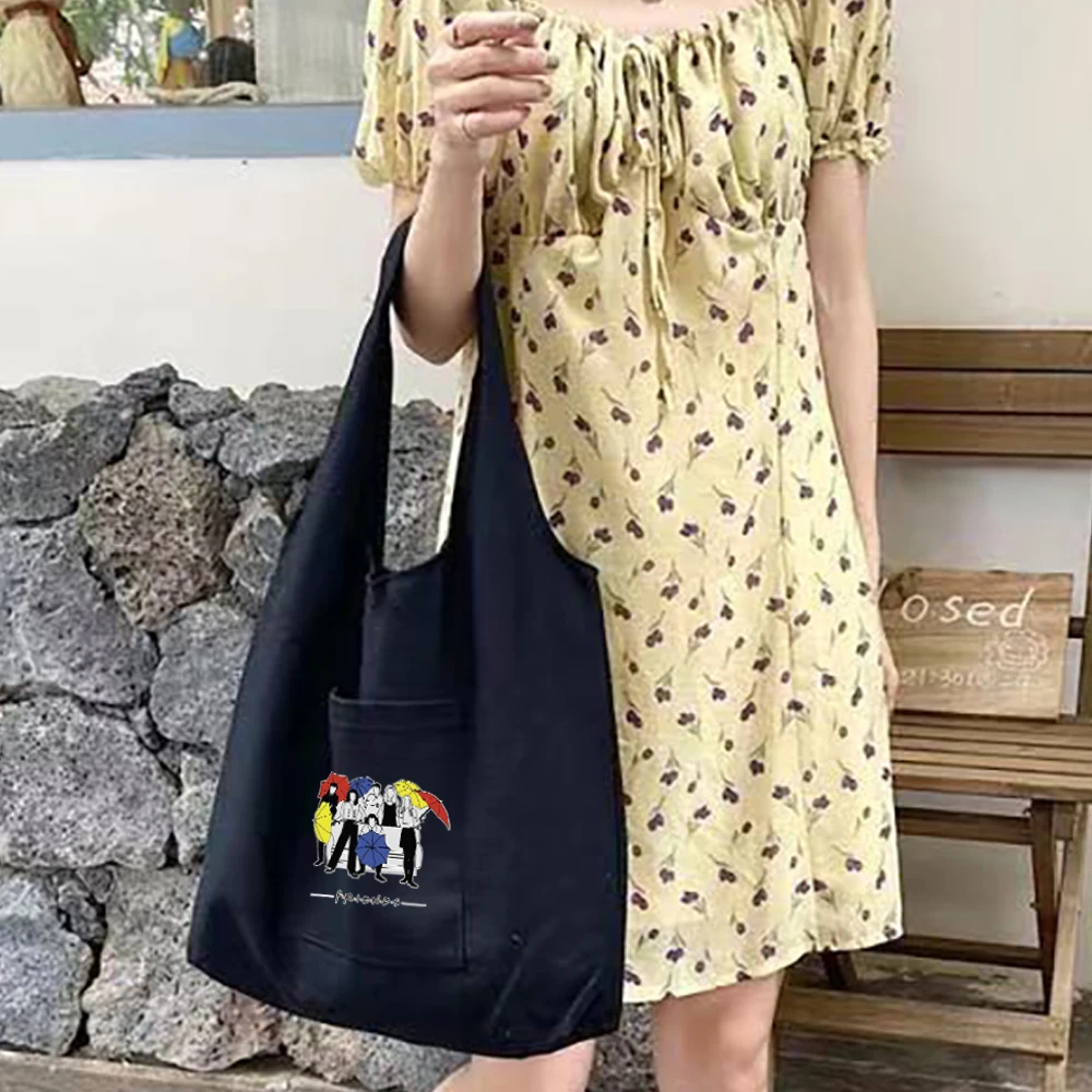 Tote Bag Women‘s Shopping Bags Commuter Shopper Canvas Bag Reusable Friends Series Pure Cotton Grocery Bolsas Eco Handbags