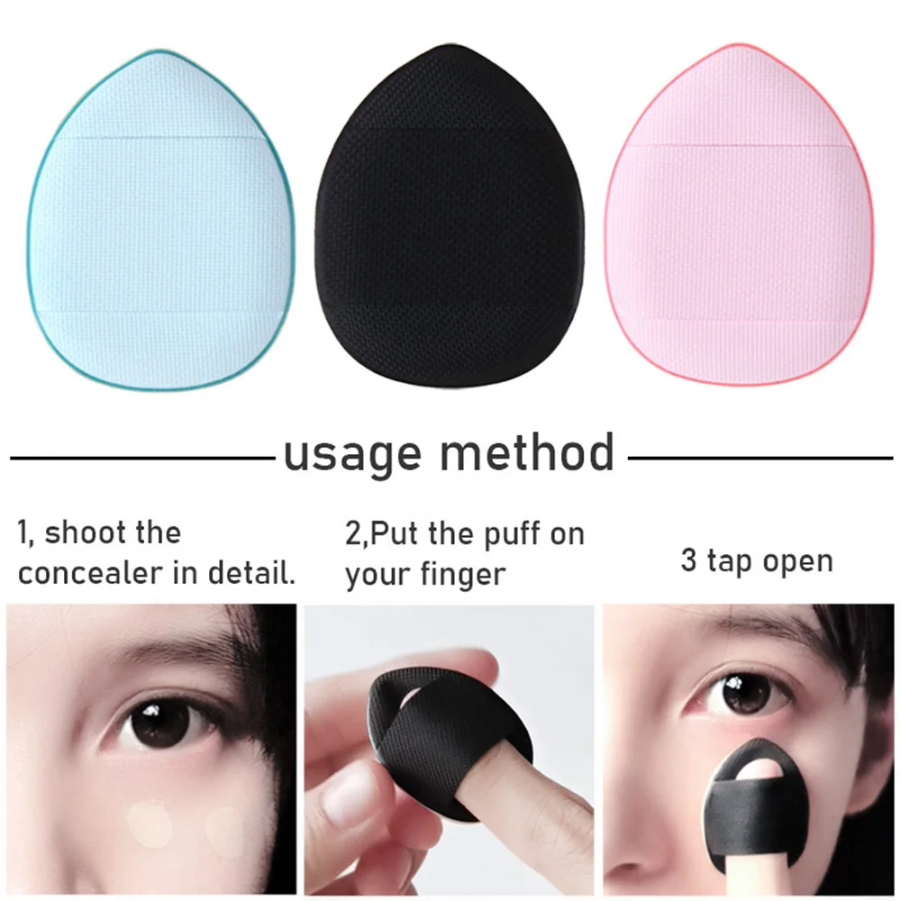 Niet-latex vinger zachte mini make-up spons make-up tool poederdons rond