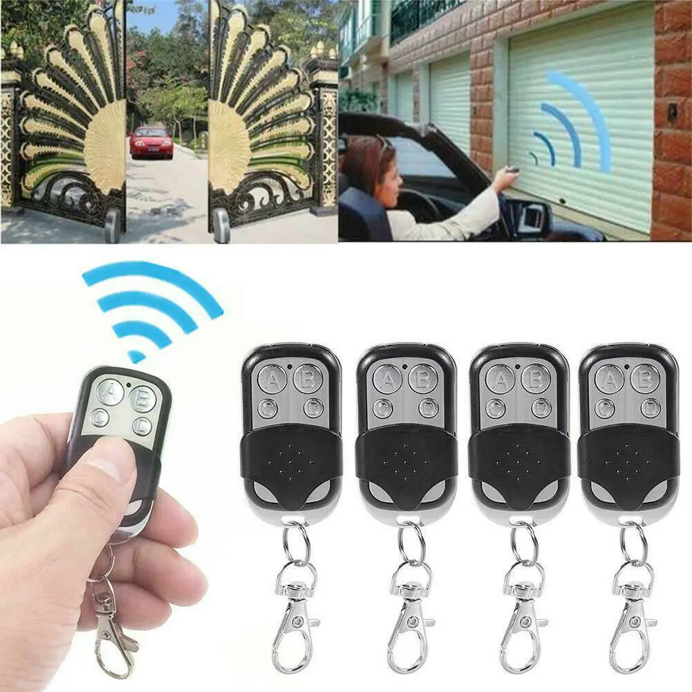 2Pcs Universal 433.92 MHz 4 Button Gate Garage Opener Remote Wireless Control Up to 100 Meters Fixed Code Only