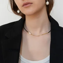 Cadena de oro de 18K con forma de estrella para mujer, gargantilla de hoja corta, hueso de serpiente, pulsera de oro, tendencia de joyería, 2020