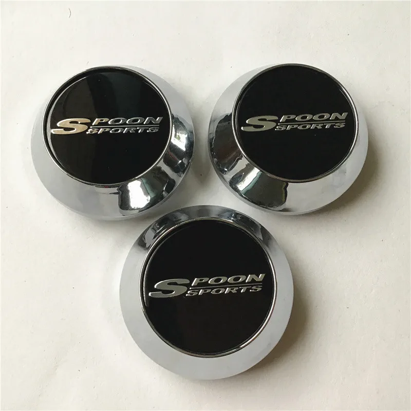 4Pcs 65mm For SPOON  Wheel Center Hub Caps Car Styling Cover 45mm Emblem Badge Logo Auto Rims Cover Accessories