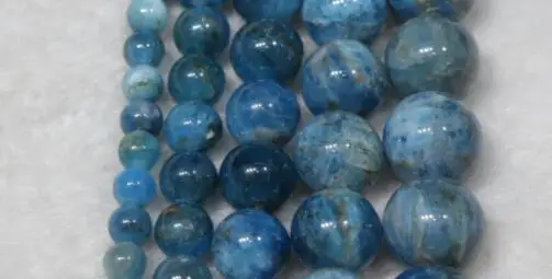 

Natural Stone Blue apatite Quartz Loose Beads 15" Strand 4 6 8 10 MM Pick Size For Jewelry dh5sd