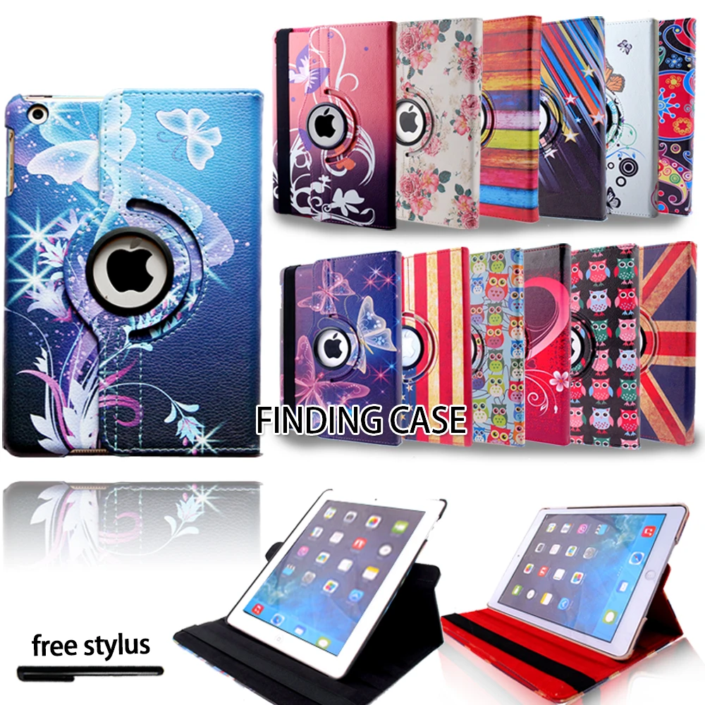 For Apple IPad Mini 1/2/3 360 Degrees Rotating Smart Tablet Auto Sleep/Wake Stand Holder Flip PU Leather Case Cover