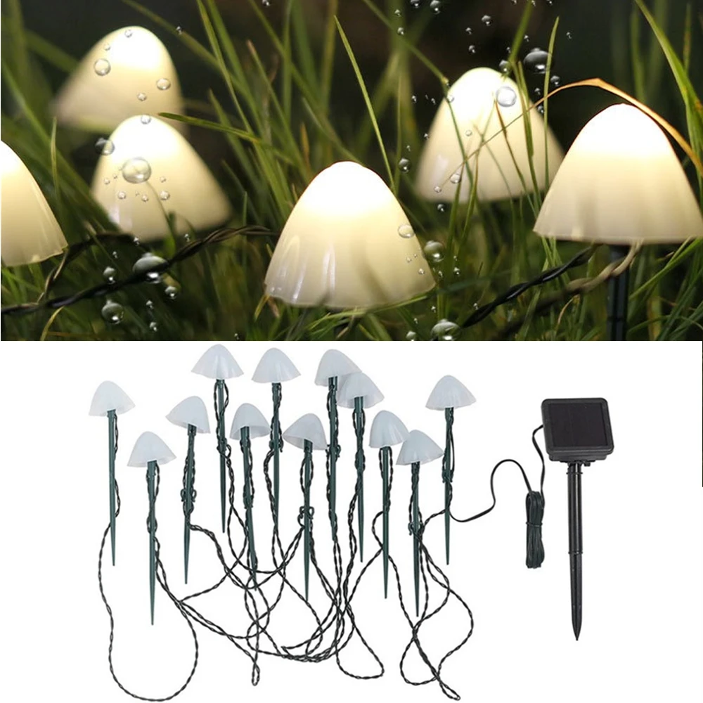 

LED Outdoor Solar String Mushroom Lights 8 Modes Garden Patio Yard Landscape Party Lawn Wedding Christmas Party Decor