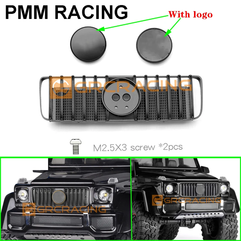 

Babos Vertical bar Grille Middle Net B Style double logo For 1/10 RC Crawler Car Traxxas TRX4 G500 TRX6 G63 AMG Upgrade parts