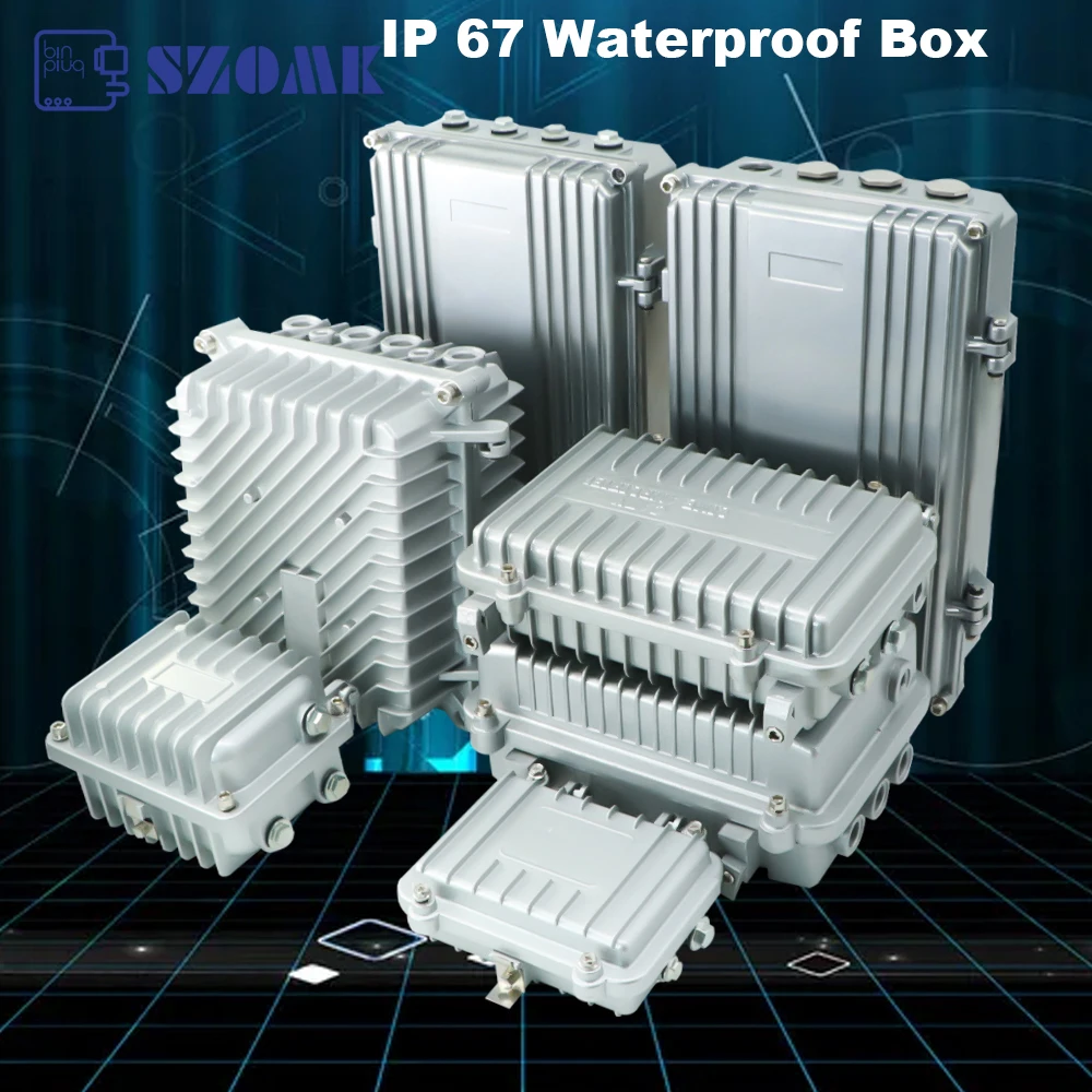 1Piece Cast aluminum amplifier housing IP68 waterproof Sealed box housing for electronics SZOMK junction box for outdoor case