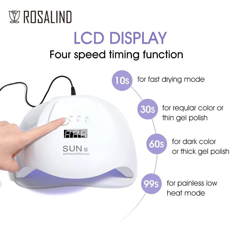 ROSALIND Nail Dryer UV LED lampada per unghie per asciugare le unghie tutto per Manicure Gel vernice attrezzature professionali strumenti per Nail Art