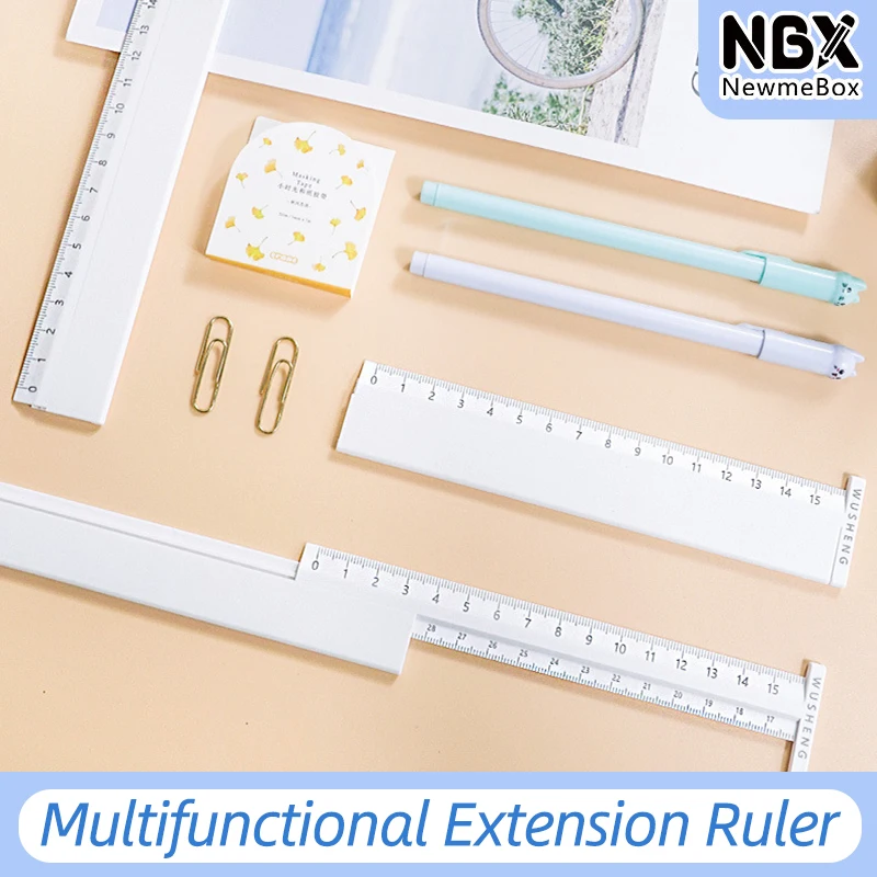 NBX Creative Extension 28.5cm Ruler Drawing Tools Mathematical Children  Practical Student Stationery 12.5cm Caliper For School
