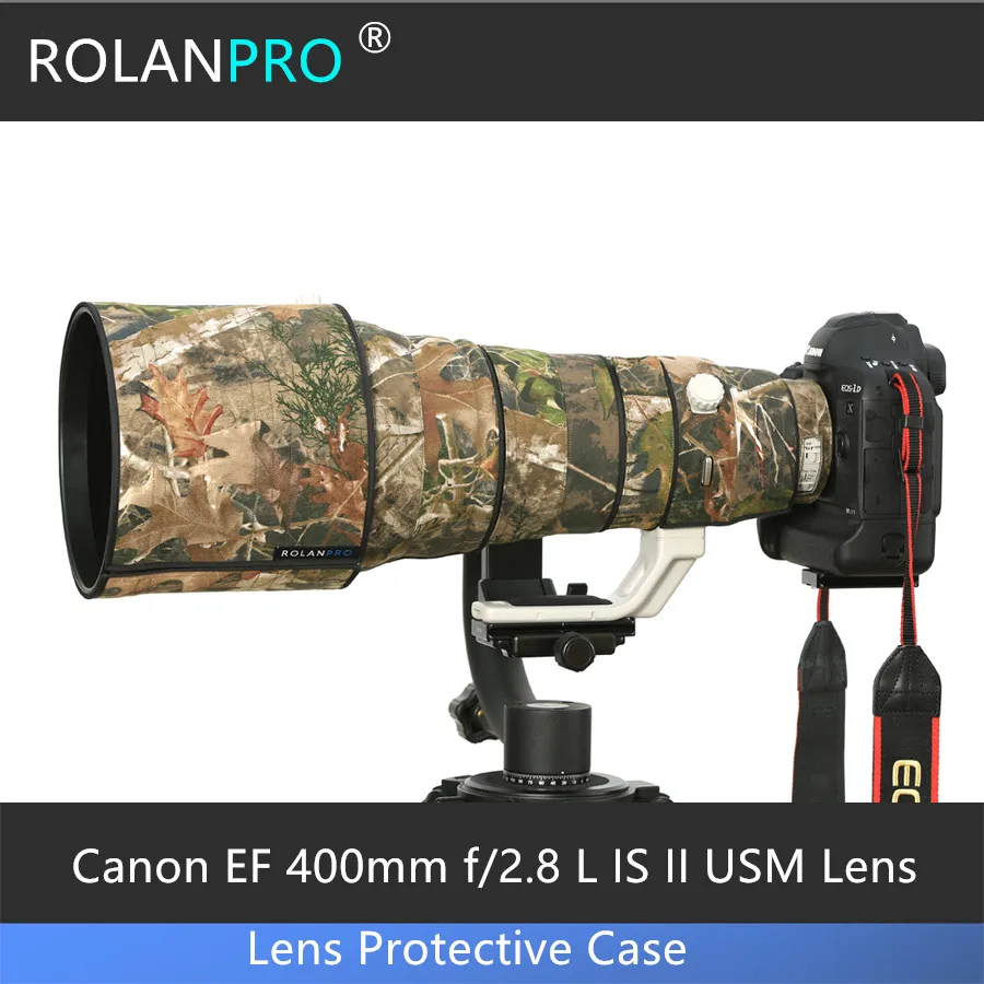 

ROLANPRO Lens Camouflage Coat Rain Cover for Canon EF 400mm F/2.8 L IS II USM Lens Protective Case lens cap for Canon SLR Camera