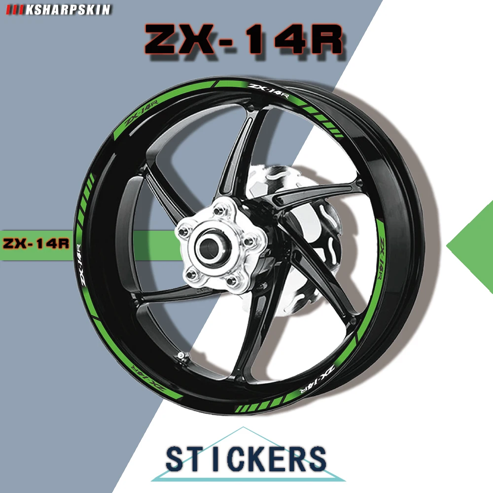 

12 reflective wheel rim stickers wheel hub with color decals for KAWASAKI ZX-14R ZX14R