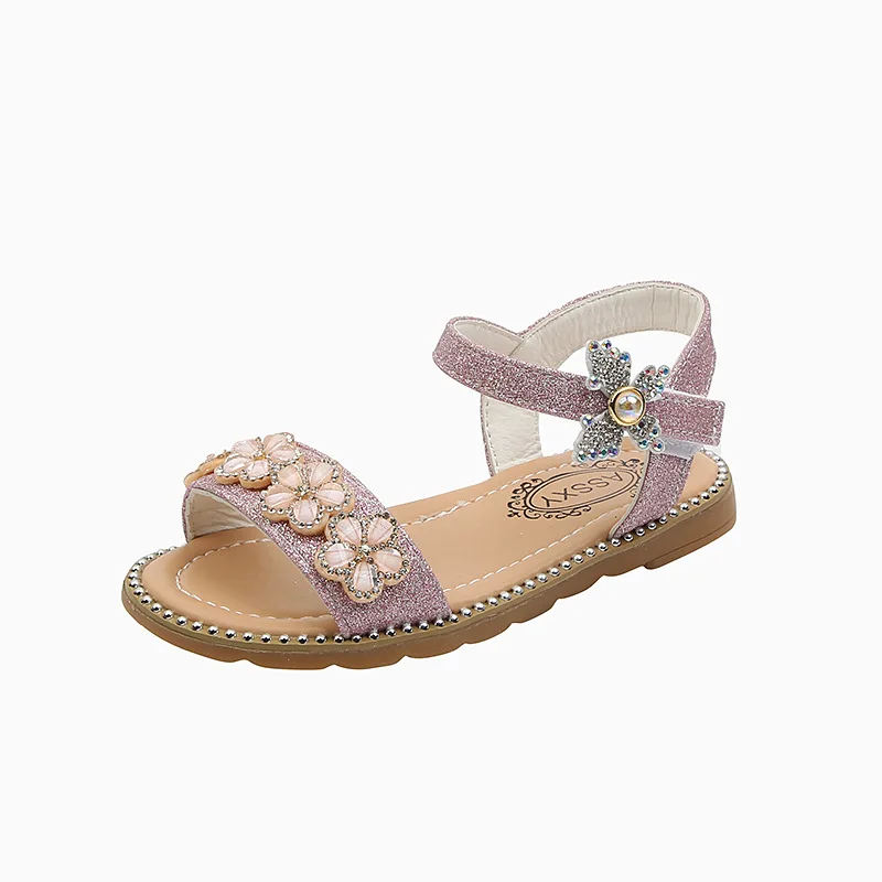 Baby Fashion Flowers Little Girl Summer 2021 Sandals Kid Princess Dress Shoes For Children\'S Beach Shoe 1 3 5 7 8 9 11 12 Years