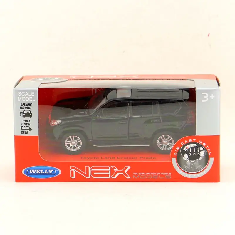 WELLY Toy Diecast Vehicle Model 1:36 Toyota Land Cruiser Prado SUV Sport Pull Back Car Educational Collection Gift Kid