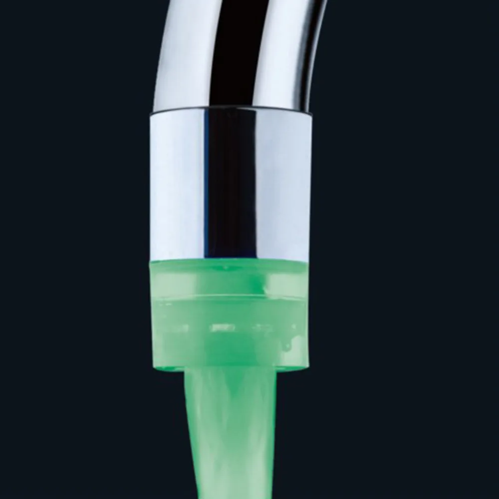 Hot! Water Glow Shower 3 Color Changing LED Tap Faucet Light Temperature Sensor new