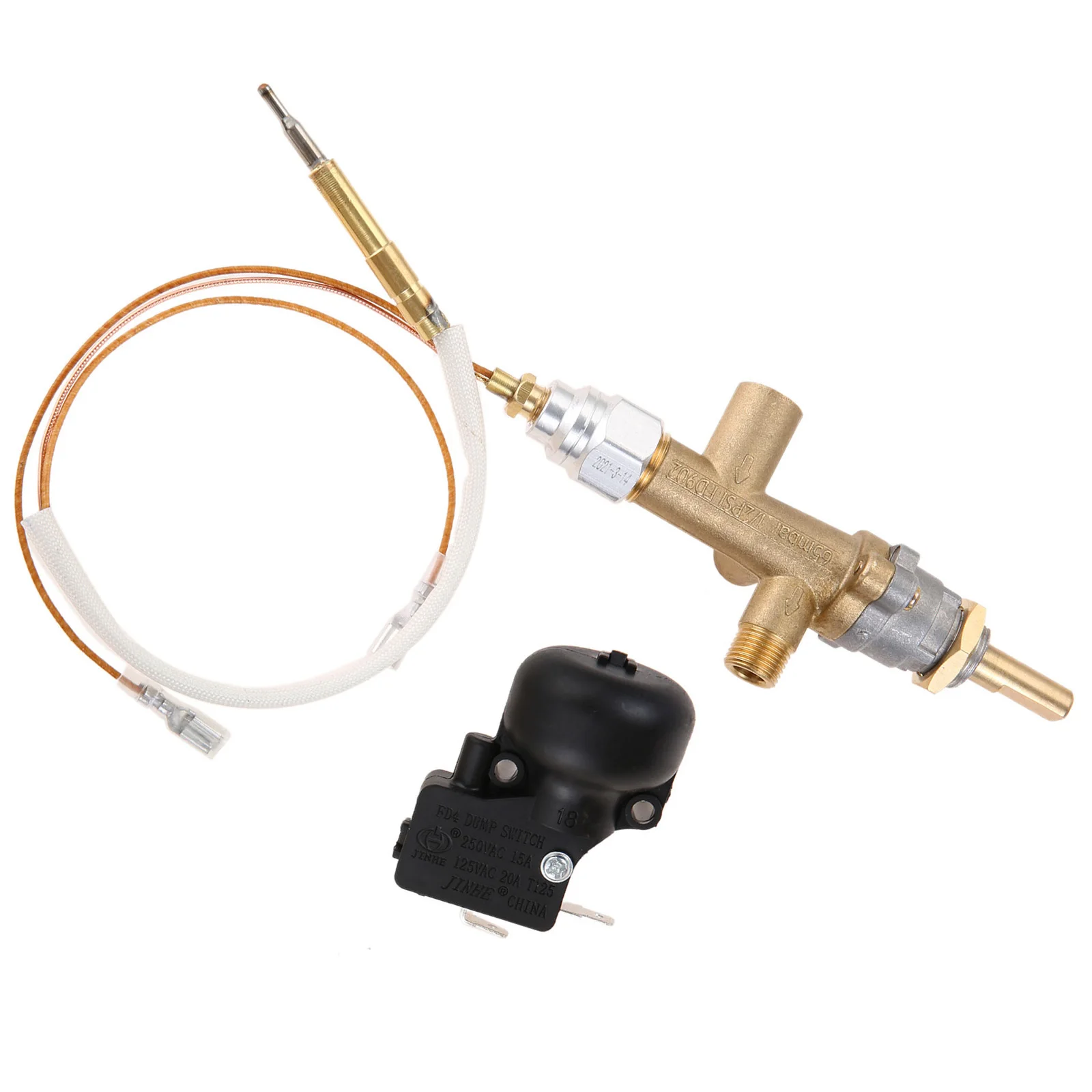 Propane Gas Patio Heater Repair Kit for Thermocouple Sensor & Dump Switch Controls Safety Main Control Valve with Pilot Port Kit