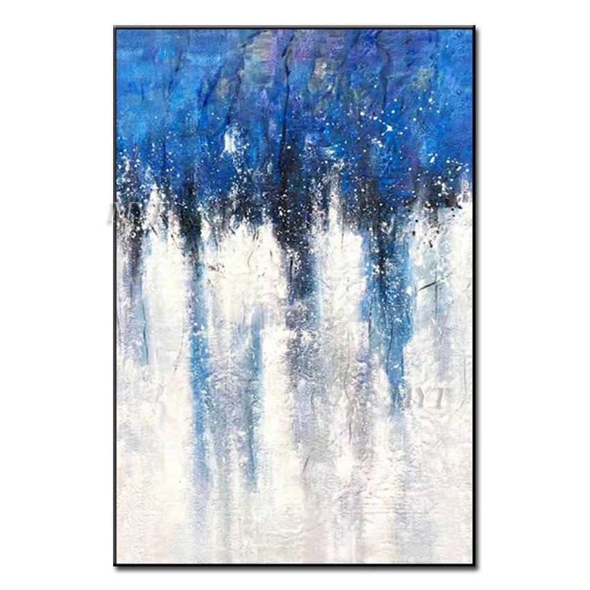 Hand Painted The Water Shadow Wall Art Abstract Landscape Oil Painting Home Decoeation Artist Painted Living Room Wall No Frame