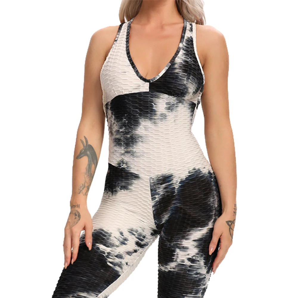 Women Halter Yoga Set Black Activewear sexy bandage sleeveless Jumpsuit skinny rompers solid elastic bodycon fitness Sport Suits