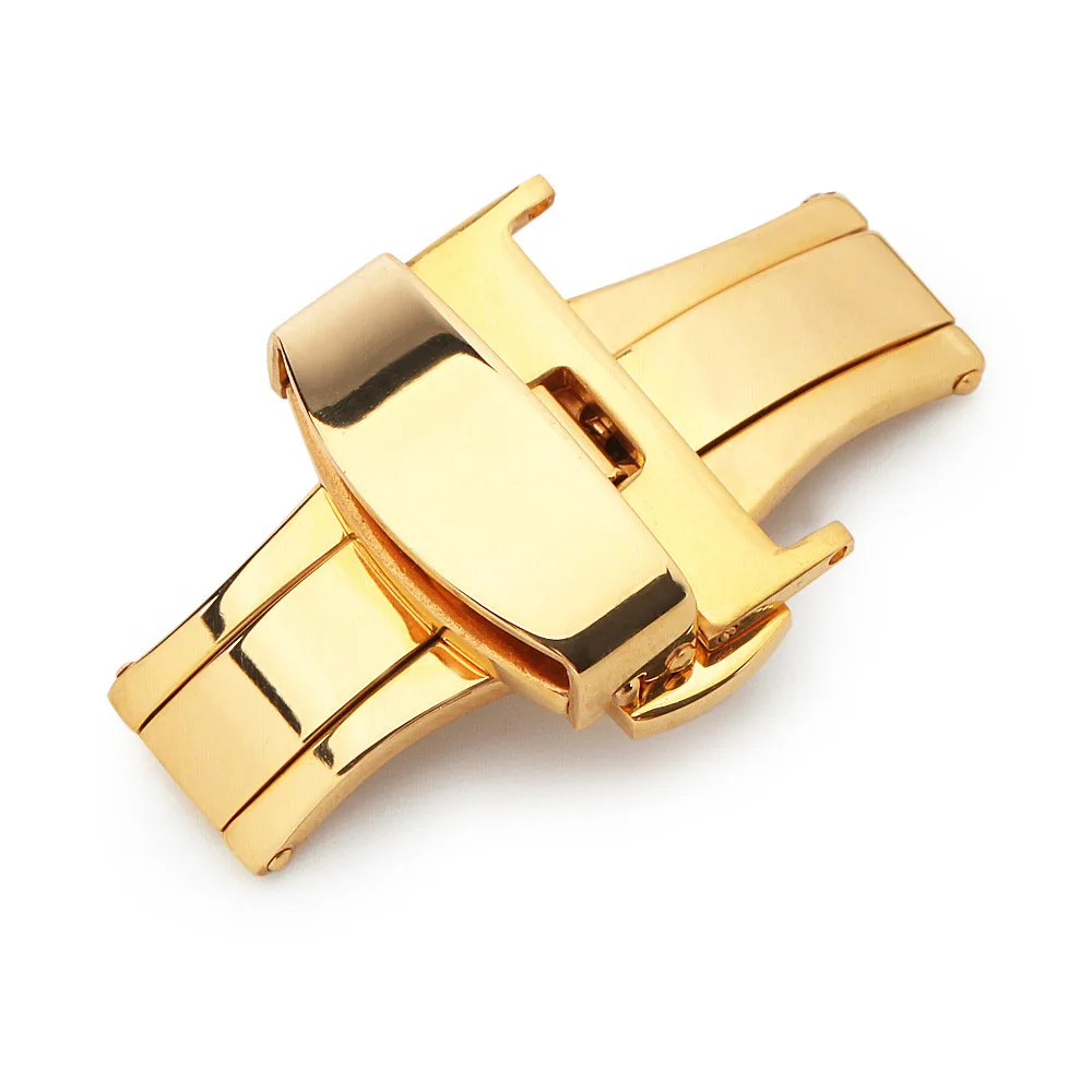 Edelstahl-Uhrenverschluss Doppel-Druck-Schmetterlingsverschluss 18mm 20mm 22mm 24mm 14/16mm Uhrenzubehör UTHAI – Detail 6