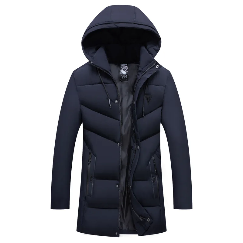 Plus Hooded Cotton Jacket Winter Lengthen Plus Velvet Thick Down Jacket Hooded Cotton Windproof Warm Puffer Jacket Winter Coat