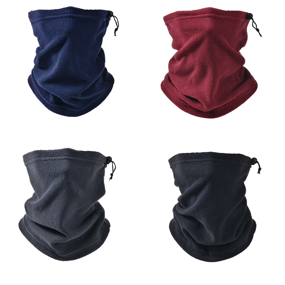 Unisex Beanie Hats Ski Snood Scarf Women Men Thermal Fleece Scarf Snood Neck Warmer Face Mask Winter Spring