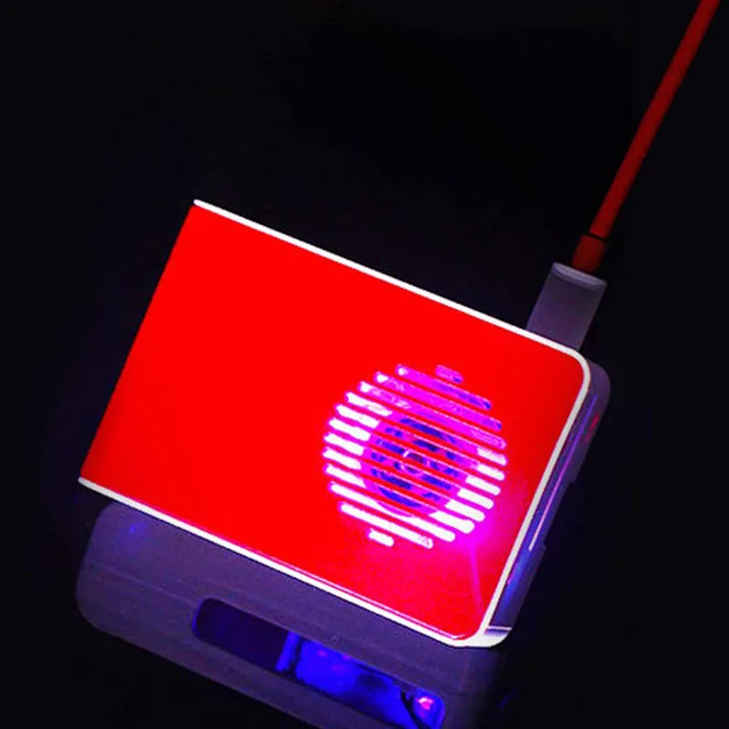 Raspberry Pi 4 Model B LED Case with Fan Kit Raspberry pi White and Red Case