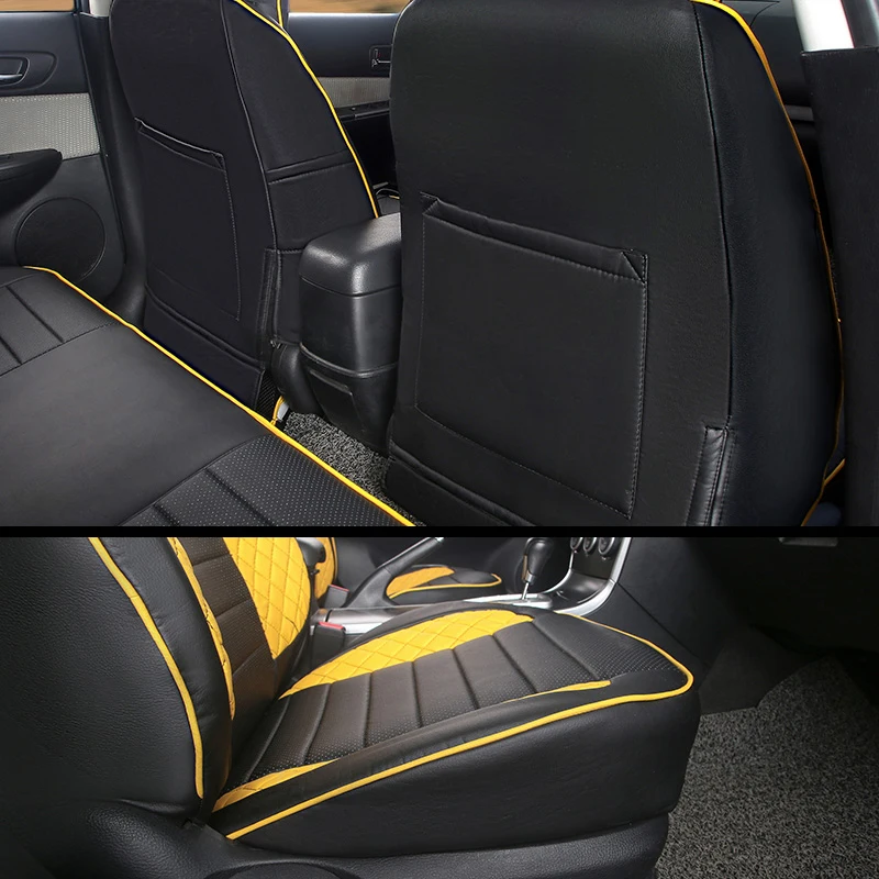 CARTAILOR Artificial Leather Automobiles Seat Covers Cars Accessories for Fiat Freemont Car Seat Cover Set Black Seats Protector