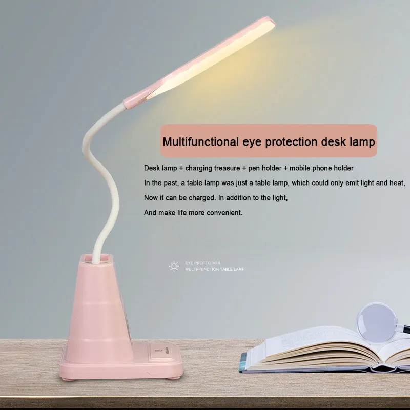 360 degree bend USB fast charging led soft light wick adjustable modern table lamp
