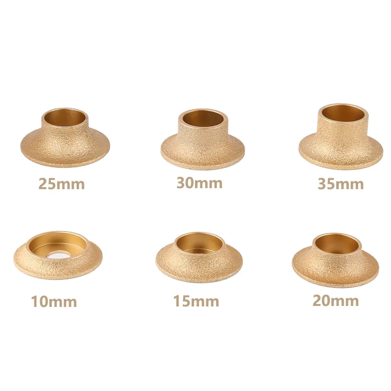 Bor 20Mm Dia 75Mm Vakum Brazing Profil Berlian Roda Gerinda Set Alat Roda Gerinda Abrasif Disket Berlian Tepi Demi-bullnose