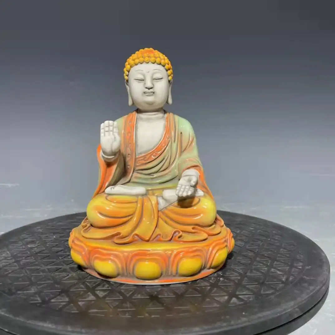 Decoration of Chinese Dehua & Famille Rose Porcelain Buddha Statue