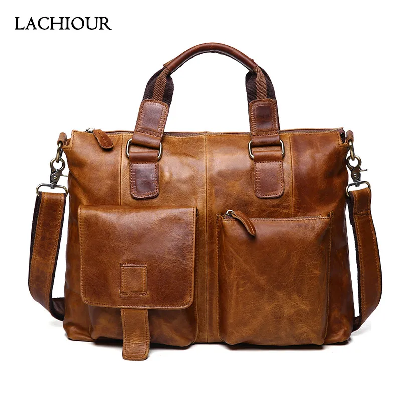 Lafiour – sac à main en cuir véritable pour homme, sacoche de voyage, pour ordinateur portable