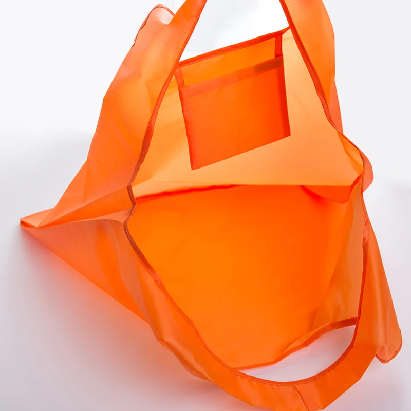 Bolso de mano grande de nailon grueso, bolsa de hombro portátil de poliéster reutilizable, respetuosa con el medio ambiente, bolso de compras
