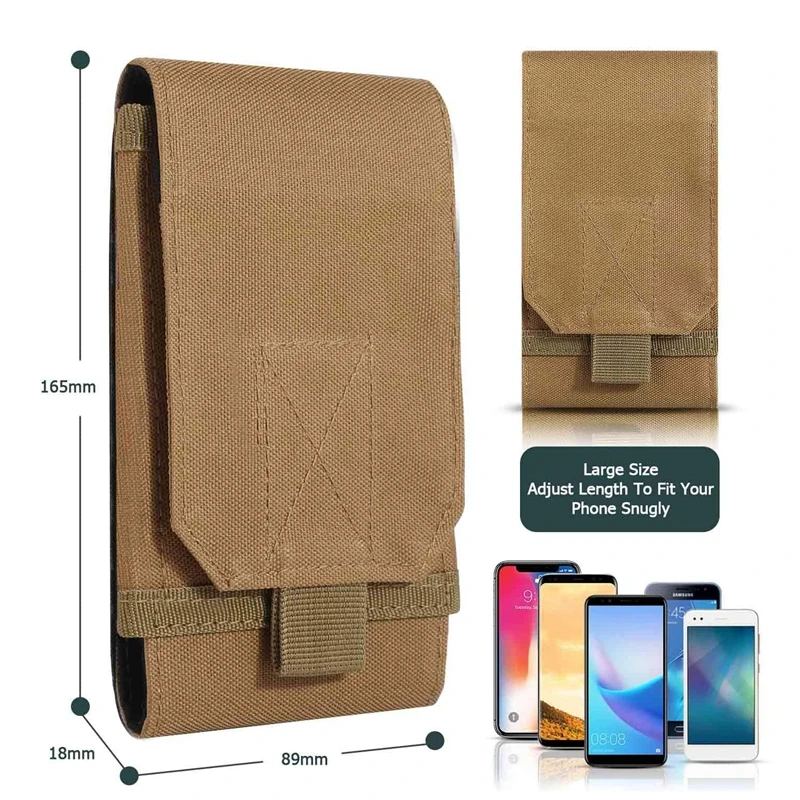 Coldre de telefone tático do exército do telefone móvel cinto bolsa molle saco capa para iphone xs max iphone 8 plus galaxy note 9 s10 plus