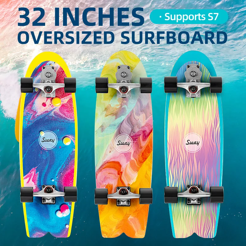 

2023 S7 810x250x158mm Professional Surf Land Skateboard Highly Smooth Maple Professional Land Surfboard Big Fish Board