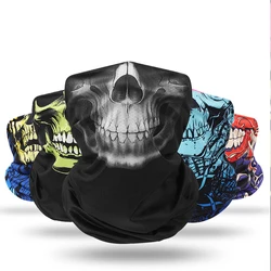 Skull Scarf for Men and Women, Halloween Balaclava Mask, Bandana Ghost Headscarf, Outdoor Fishing,Ski Scarves, Face Neck Warmer,