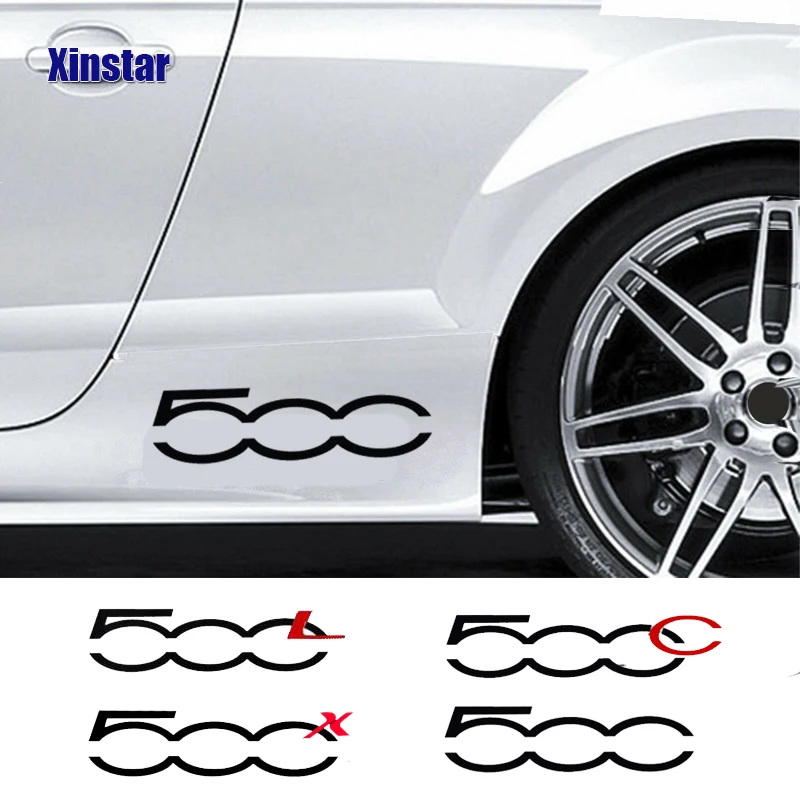 2pcs Decal Sticker Car Body Sticker For Fiat 500 500L 500X 500C 500E Auto Accessories