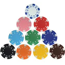 Ensemble de jetons de poker en plastique ABS, Texas Hold'em, pièces de monnaie en métal, accessoires de casino, vente en gros d'usine, 10 pièces