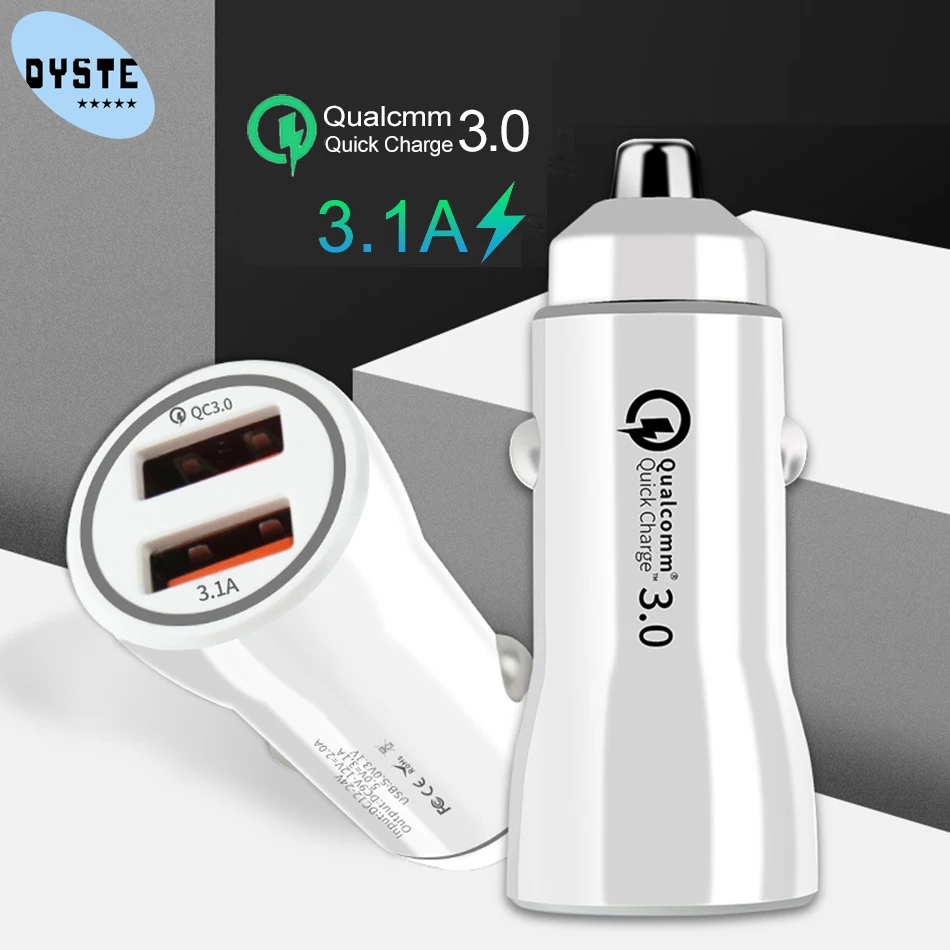 For Samsung S10 S9 S8 note 10 9 8 A50 A8 J5 J7 2018 Dual USB Car Charger Quick Charge QC3.0 Auto Mabile Phone 3.1A Fast Charging