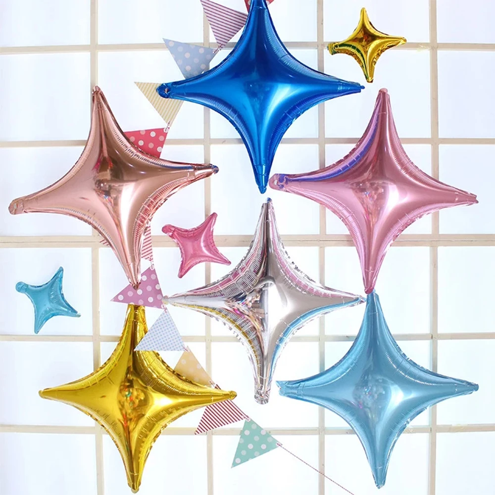 10/26inch Multicolor Four Corners Star Foil Balloons Baby Shower Birthday Party Wedding Decoration Inflatable Stars Home Decor