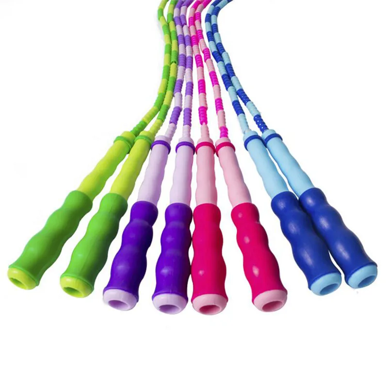 2.8m Length Adjustable Soft Beaded Skipping Rope for Kids Segment Jump Ropes