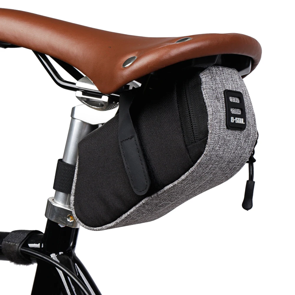 B-SOUL Nylon Bicycle Bag Bike Storage Saddle Bag Mountain Bike Cycling Seat Tail Rear Pouch Bag Saddle Outdoor Cycling Accessory